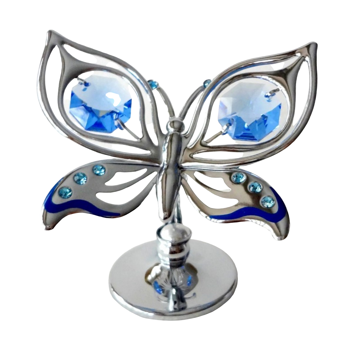 Crystocraft Butterfly Crystal Ornament With Bohemian Crystals Gift Box Blue