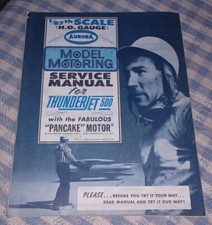 1963 AURORA MODEL MOTORING THUNDERJET 500 CATALOG SERVICE MANUAL TJET SLOT CAR