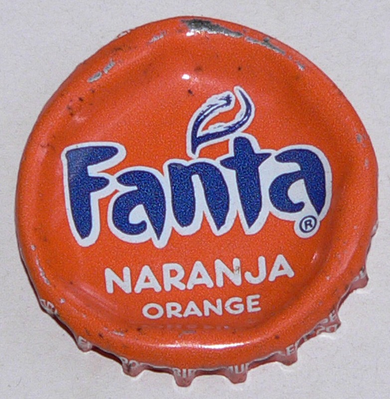 bottle cap, current, Fanta Naranja (Mexican orange) pop glass bottle collectible