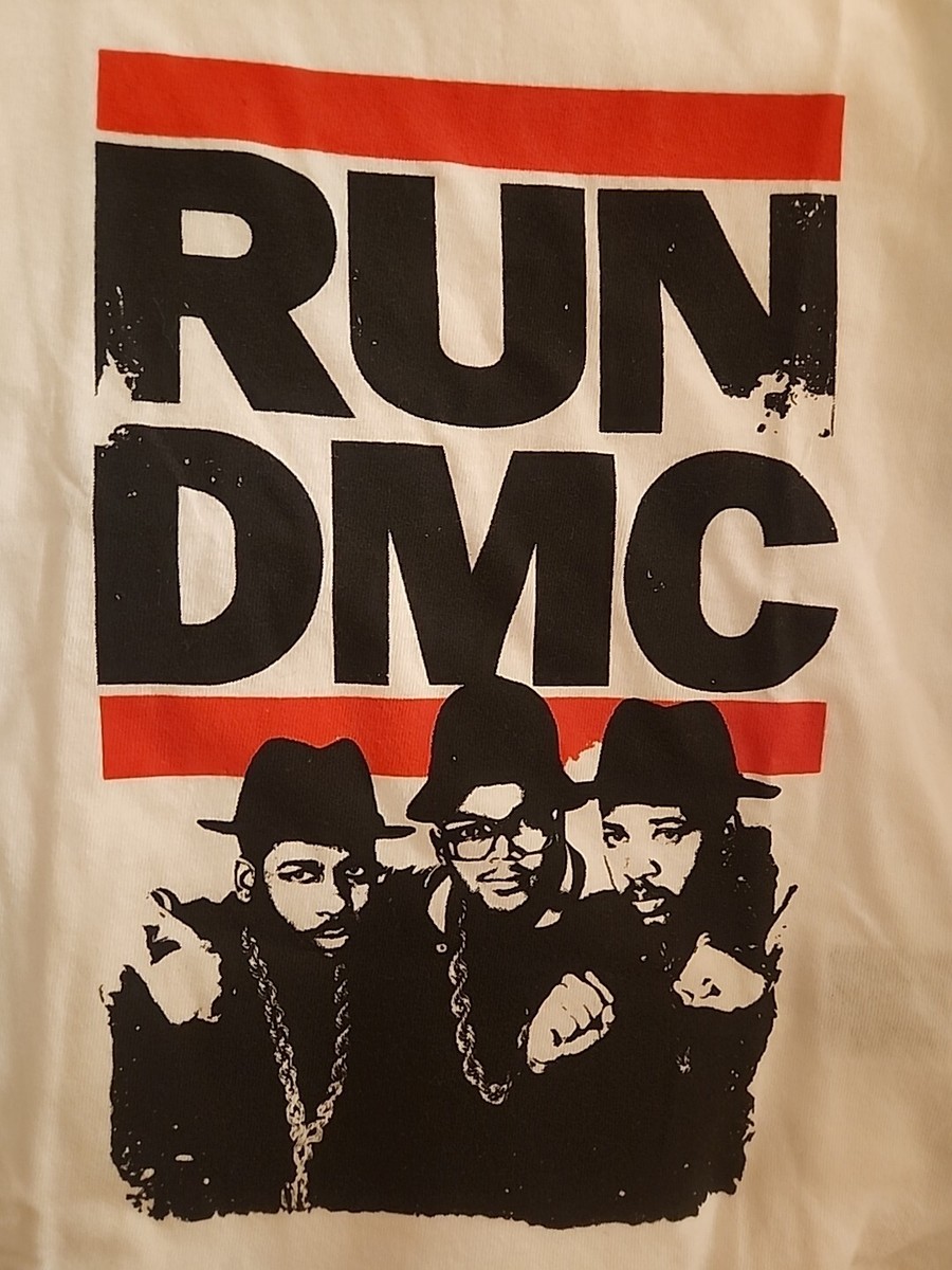 New Run DMC Logo Photo Toddler Size 2T 80s Hip Hop Rap White