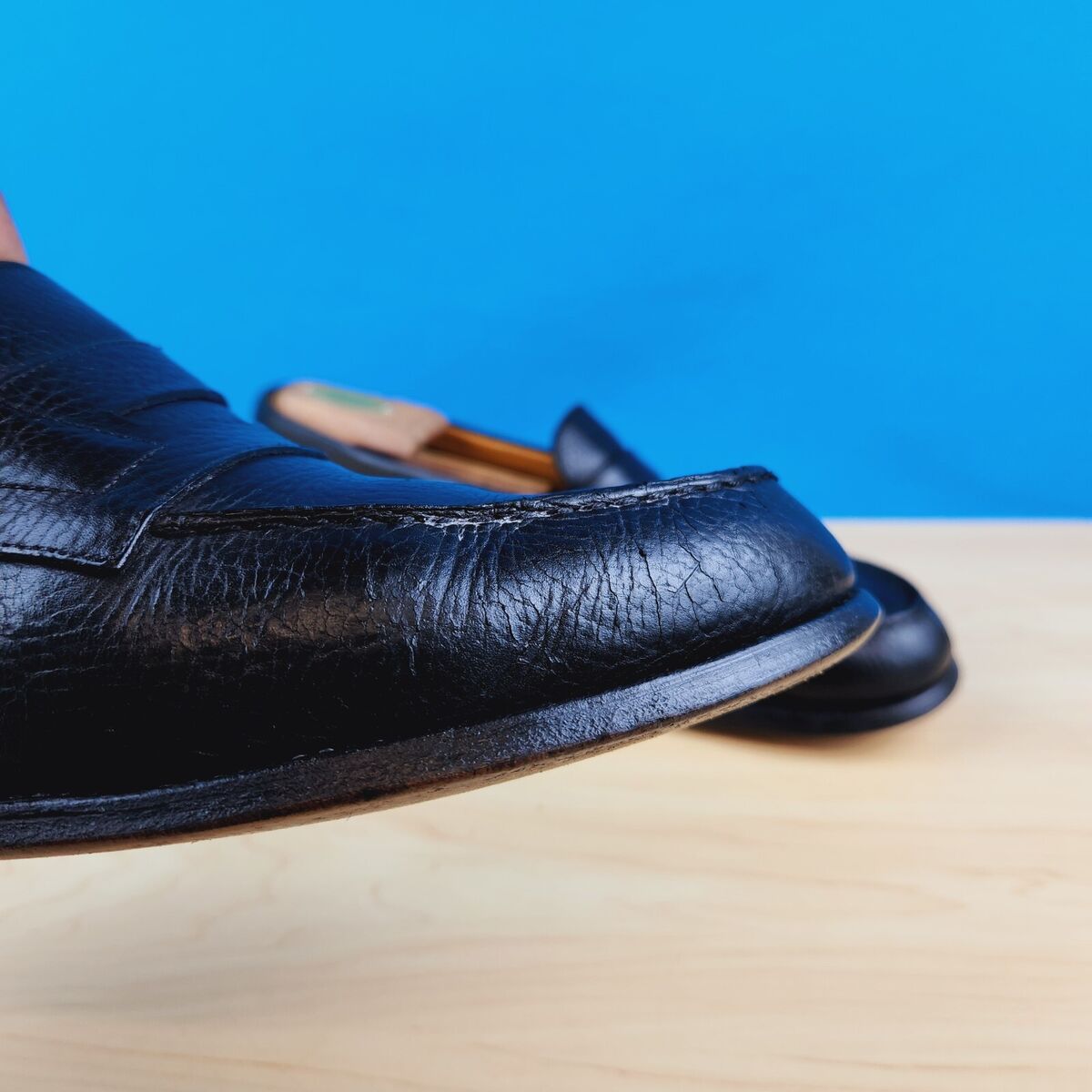 J.M. Weston 180 Black Pebbled leather Penny Loafers Dress J.M. Weston 180 Black Pebbled leather Penny Loafers Dress