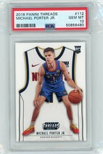 2018 Panini Threads Basketball #112 Michael Porter Jr. Rookie PSA 10
