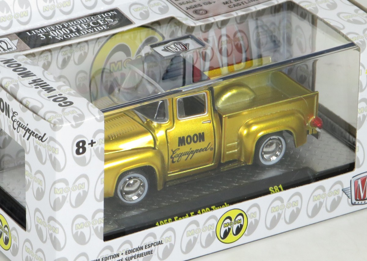 M2 Machines Mooneyes Moon Hobby Gold 1956 Ford F-100 Pickup Truck