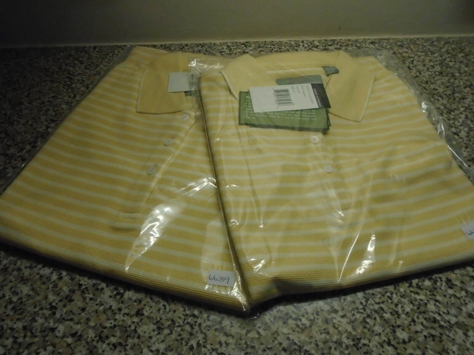 NEW LADIES GREG NORMAN PLAY DRY POLO SHIRT ~PK OF 2~SMALL (36"" CHEST)~LEM/WHT