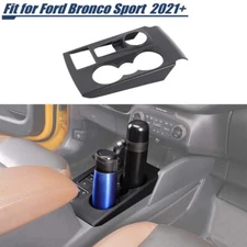 ✅Matte Black Console Gear Shift Cup Holder Panel Trim Cover For Bronco Sport 21+