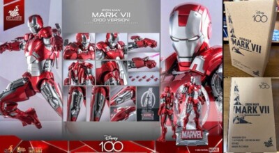 Hot Toys MMS696D54 Disney 100 Iron Man Mark VII 7 (D100 Version) 1/6 Neu Selt...