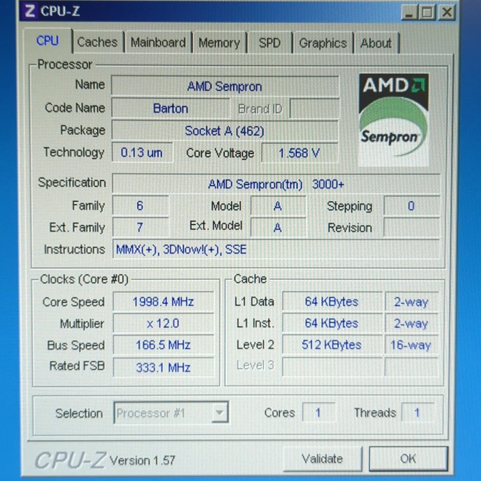 AOPEN vKM400Am-S Sempron 3000+ Socket A 462 AGP Motherboard 1GB Windows 98 XP - Image 2 of 4