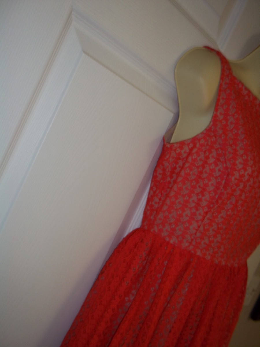 American Apparel Dress Small Coral Lace | eBay