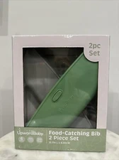 UpwardBaby Food-Catching Silicone Bib - 2 Piece Set, BPA Free 6m+ Unisex