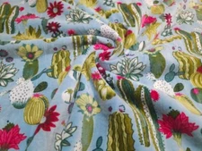 Indian Hand Block Luxury Soft Velvet Floral Theme Print Fabric Dress Sewing