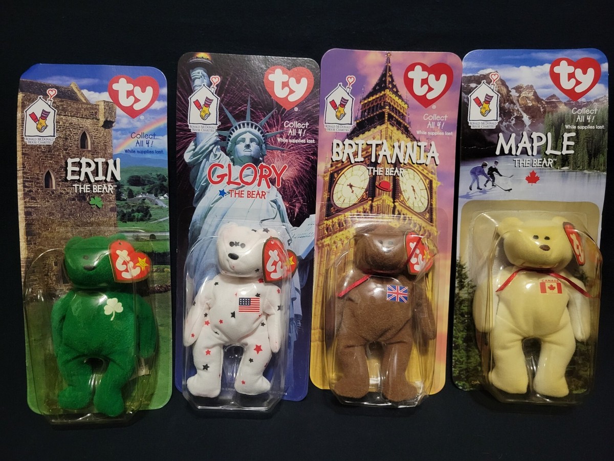 激レア！！！　1999年マクドナルド　ty RARE ** FULL SET OF 4 1999 McDonalds TY Beanie Baby W
