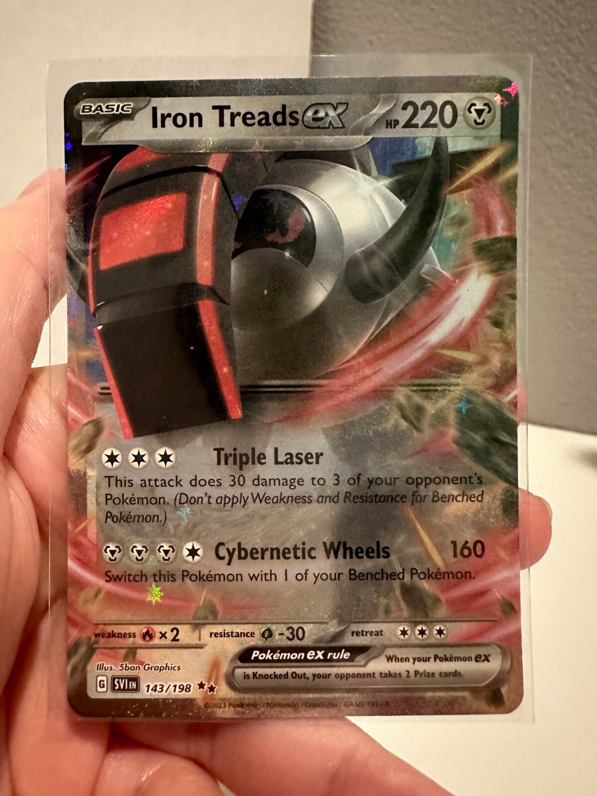 1x Iron Treads ex 143/198 Ultra Rare Scarlet Violet Pokemon TCG NM 212#178-184