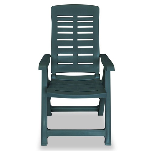 NNEVL Reclining Garden Chairs 4 pcs Plastic Green - Picture 4 of 8