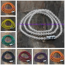 Faceted 3mm Bright Multi-Color Spinel Crystal Round Gems Beads Necklace 18''