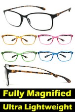 Women Square Colorful Thin Lightweight Full Lens Reading Glasses 1.00  4.00