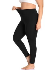 Women's Plus Size Stretchy Leggings Soft Full Length Leggings High Waist Ligh...