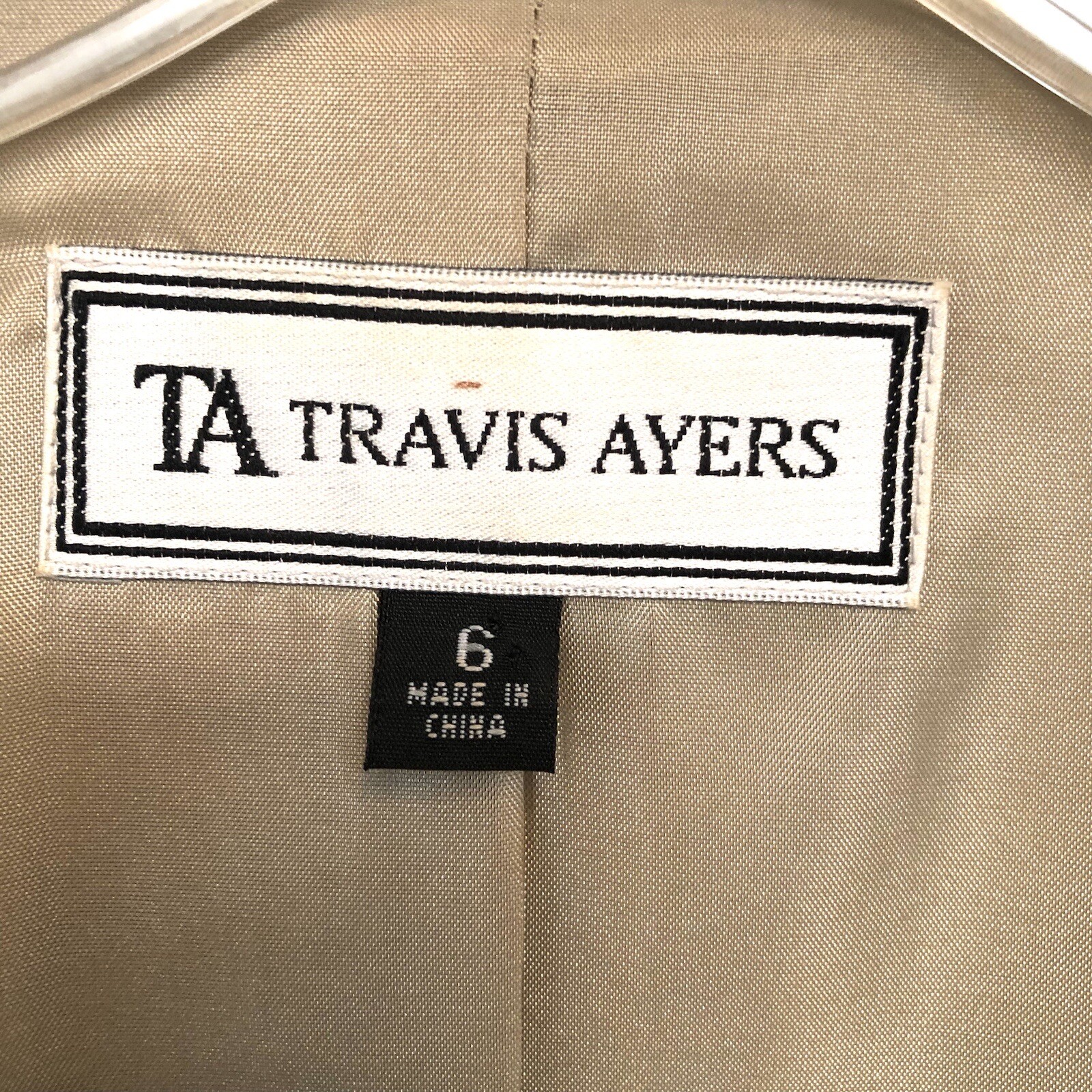 TRAVIS AYERS Linen Blend Blazer Skirt Suit Khaki and Floral - 6