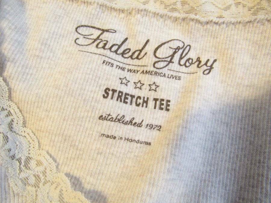 Faded Glory Basic Tee Shirt Stretch Medium Beige … - image 4