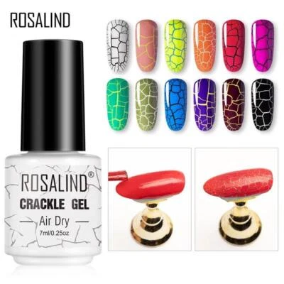 Crackle Nail Colours Smalto Cracking Air Dry Crush Gel Smalto Unghie Rosalind UK