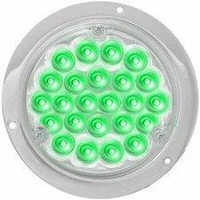 4 Inch Round 24 Diode Green LED Clear Lens Li...