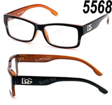 Mens Women Clear Fake Lens Square Frame Eye Glasses Designer Fashion Two Tone RX