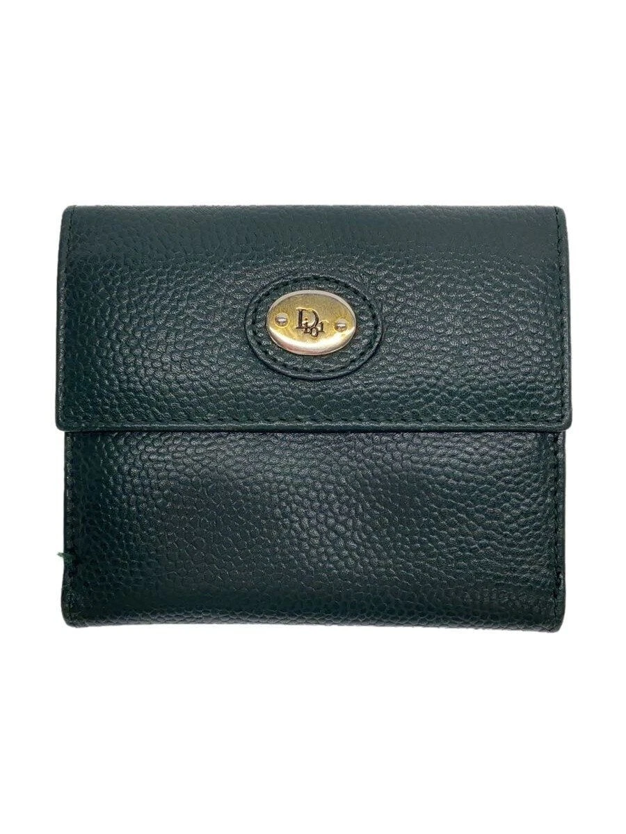 Portefeuille Christian Dior plié triple cuir vert femme occasion