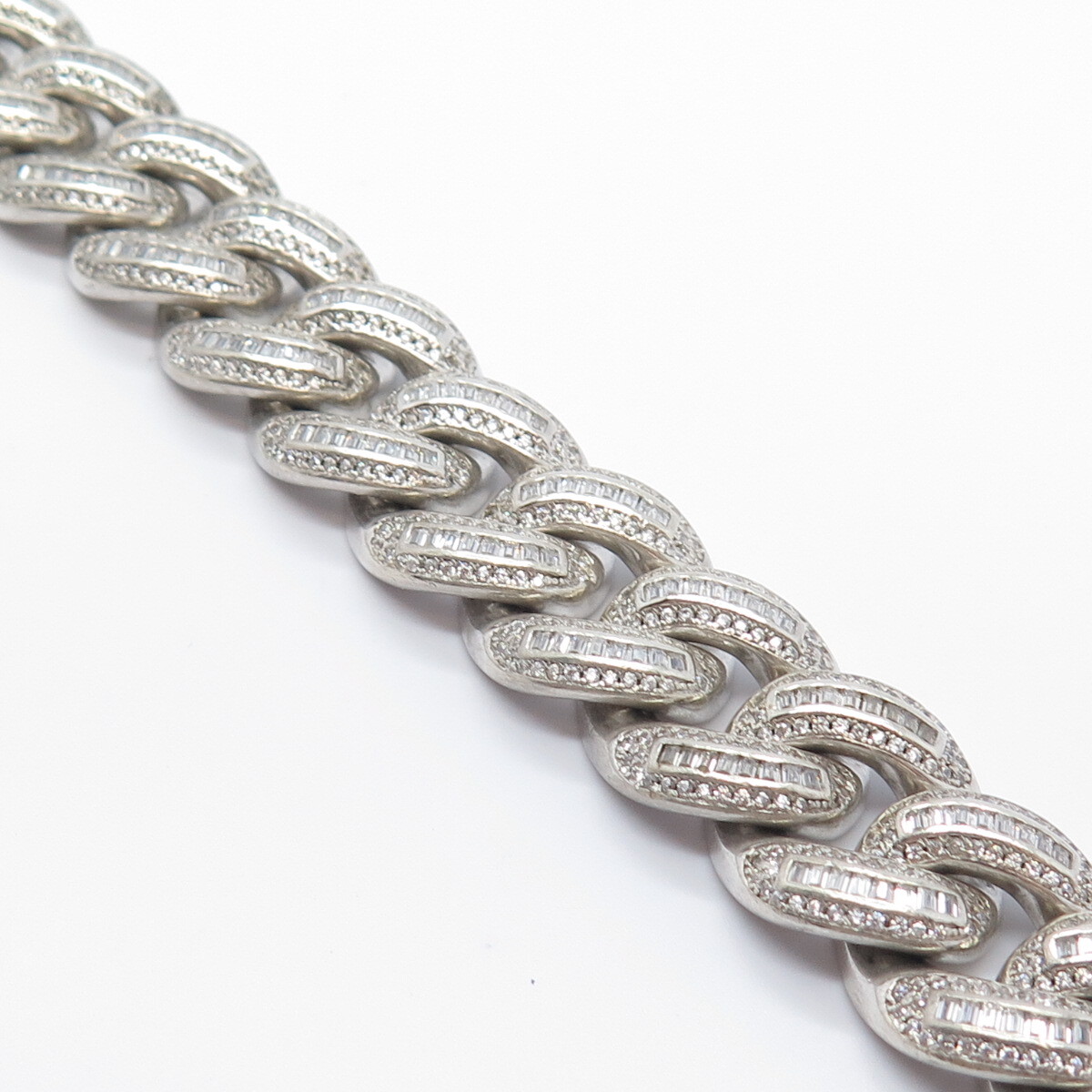 アクセサリー Vintage Silver Heavy Link Chain Bracelet 925 Sterling Silver Vintage C Z Heavy Cable Link Bracelet