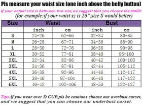 Plus Size Sexy Lace up Boned Corset Overbust Top Punk Waist Cincher Shaper Black