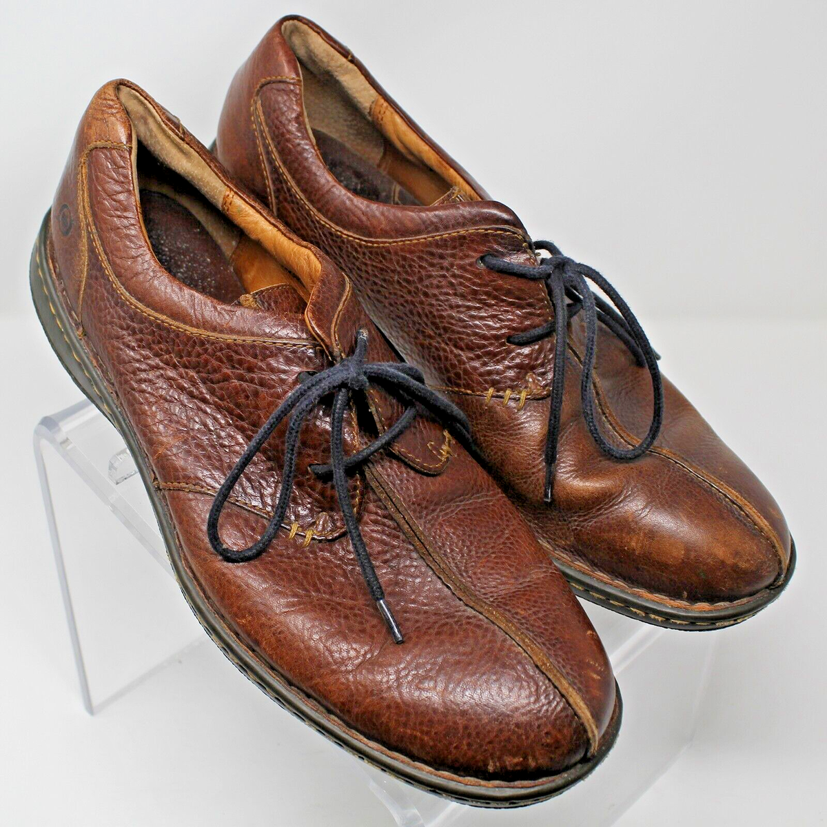 Born Leather Split-Toe Dark Brown Mens size 9.5 W Split Toe Joe Derby (Brown Burnished) – Alexander Noel main image 2
