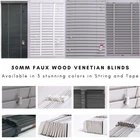 Faux wood wooden Venetian Blinds String and Tape Grey Blind 50 mm slats Easy fit