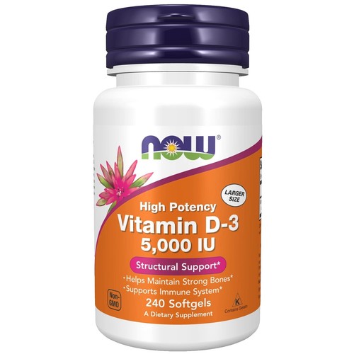 Vitamin D3 5000 IU 120 softgels By Now Foods 733739003751|