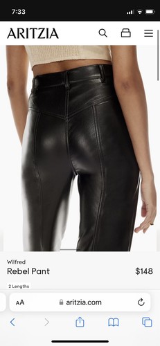 Aritzia Rebel High Waist Vegan Leather Trousers Pants US 4 - Picture 4 of 7