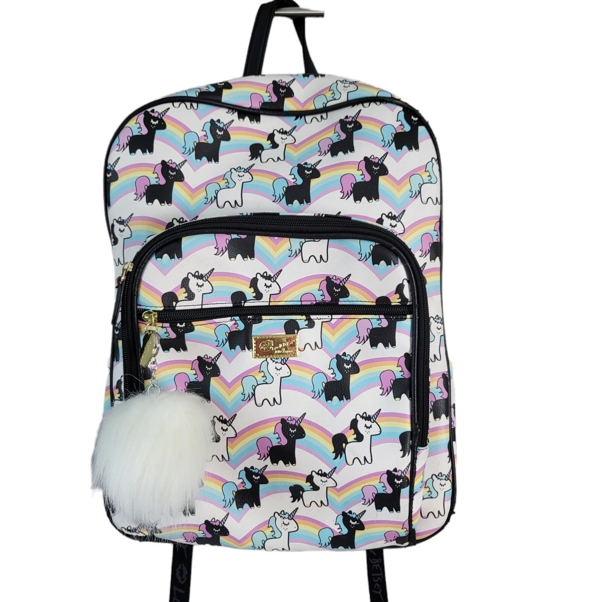 Betsey Johnson Unicorn Rainbow Animal Print Padded Straps Backpack Travel  School
