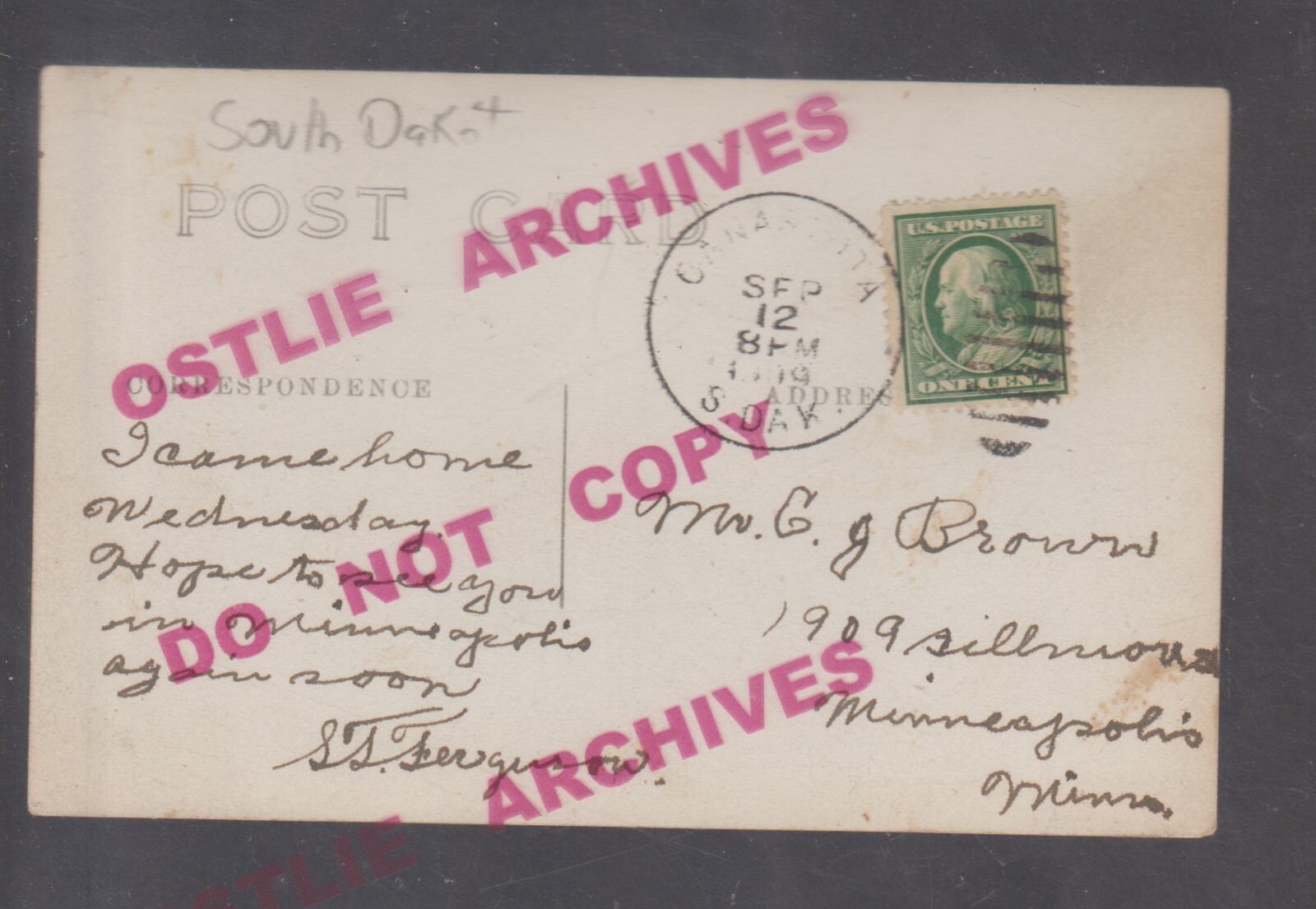 Canistota SOUTH DAKOTA RPPC 1909 BASEBALL TEAM nr Salem Sioux Falls