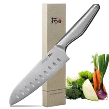 TURWHO 7inch Santoku Knife German Stainless Steel Knives Kitchen Chef Knife
