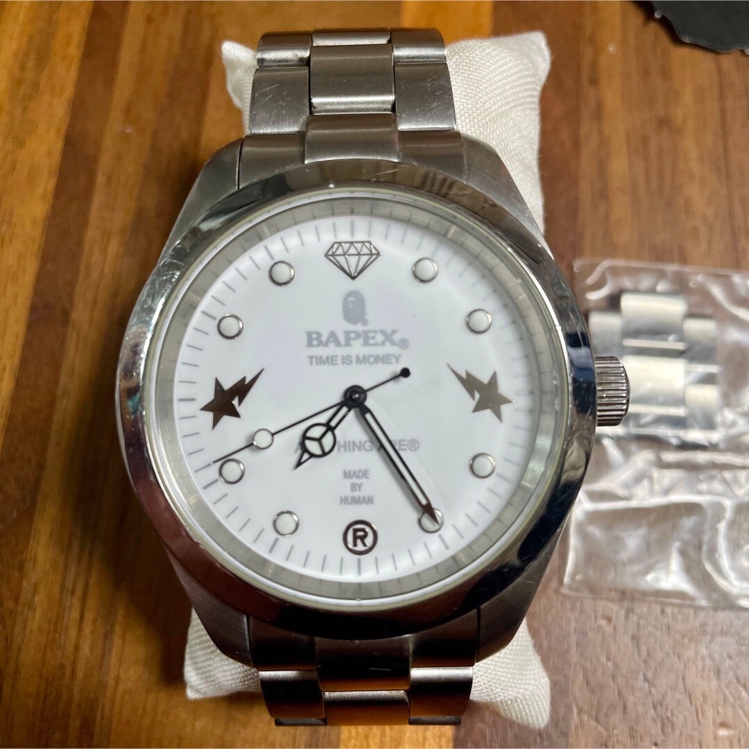 A BATHING APE BAPEX Big Face Automatic Watch Bapesta Dial White 