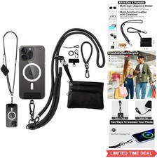 Cell Phone Lanyard Crossbody Wrist Strap Adjustable Anti Theft Nylon Black