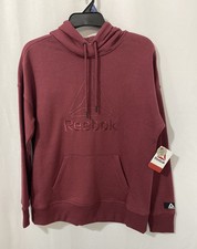Reebok Women s Logo Hoodie Jacket With Front Pocket Raspberry Fudge XS 0-2