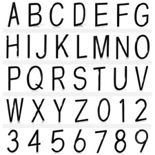 VONDERSO 3 3-Inch Number & Letter Set, Black Full Set of Numbers and Letters