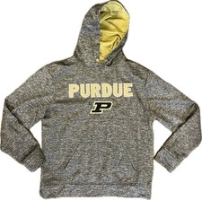 Purdue Boilermakers Top of the World Gray Hoodie Sweatshirt Sewn On Letters