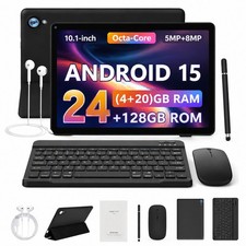 10.1" IPS Tablet Android 15 24 128GB 1TB TF Face Unlock BT5.4 Octa-Core 2.0GHz