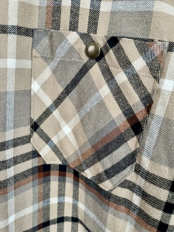 Chaqueta grande de franela Sherpa Scotch & Soda Eisenhower marrón tostado moca para hombre NUEVA Foto 4 de 4