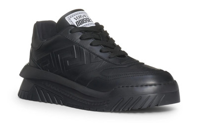 Versace Greca Odissea Mens Low Top Chunky Leather Sneakers Black Size 43 / US 10