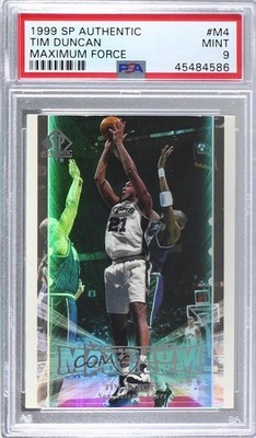 1999-00 SP Authentic Maximum Force Tim Duncan #M4 PSA 9 MINT HOF 02v3