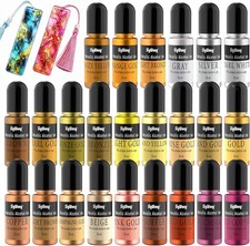Metallic Alcohol Ink Set - 24 Colors, 10ml Each, Shimmer Mixatives for Resin,