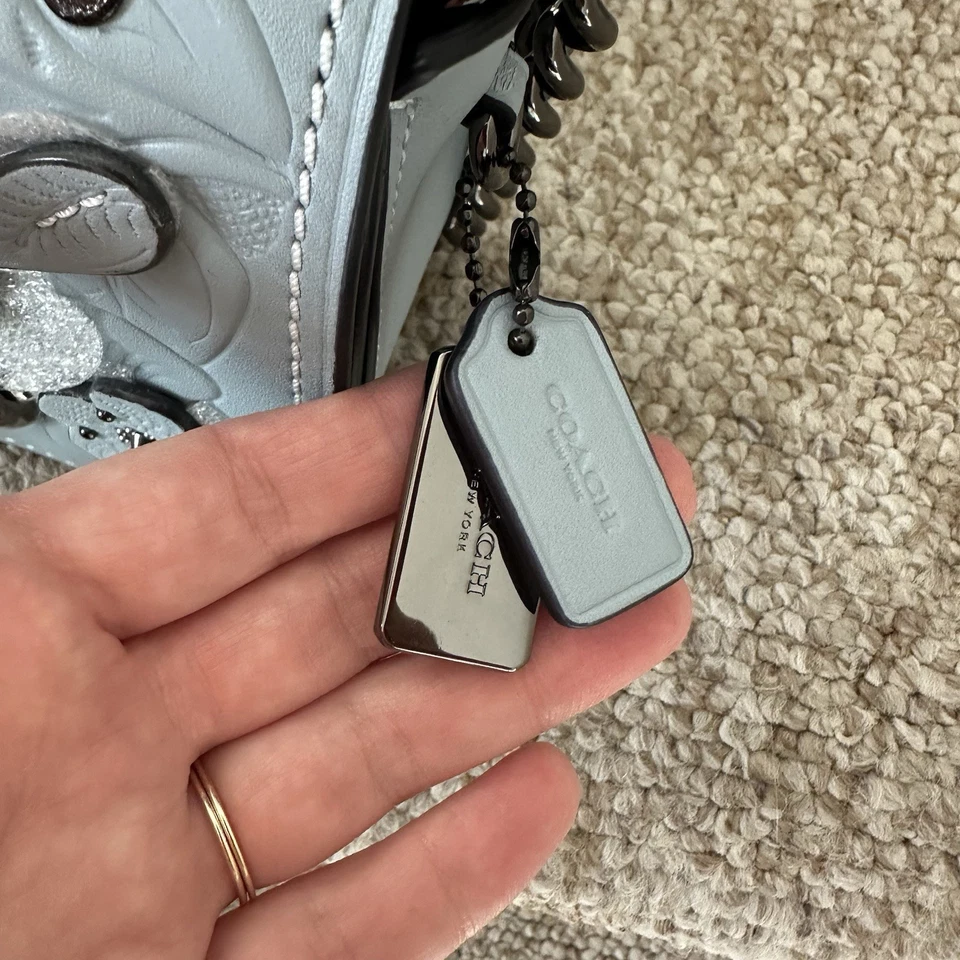 Coach Swagger 20 Tea Rose Bolso de Hombro 2 Vías Azul Floral Femenino NUEVO  Foto 2 de 4