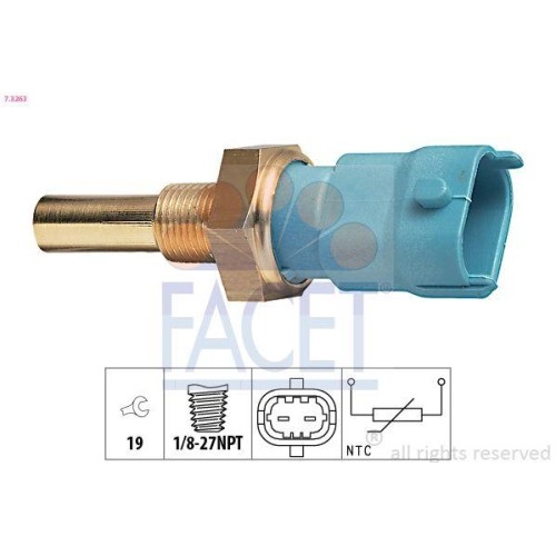 Sensor KüHlmitteltemperatur Facet 7.3263 Made In Italy - Oe Equivalent FüR Opel-image