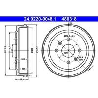 Bremstrommel ATE 24.0220-0048.1 (2 Stk.) FüR Chevrolet Aveo Kalos Spark