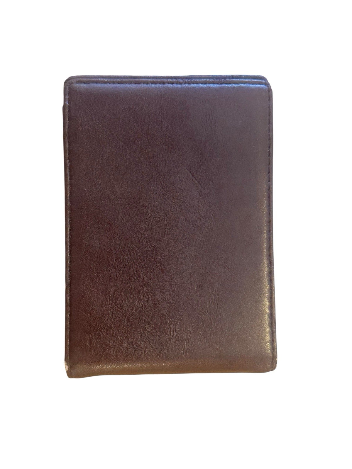 RUNBOX Slim RFID Brown Leather Wallet Money Clip Bifold Card Slots Pre‑Owned