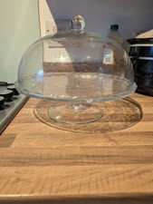 Large Glass Cake Stand Lided Pedestal Cupcake Pastry Food Serving Display Plate